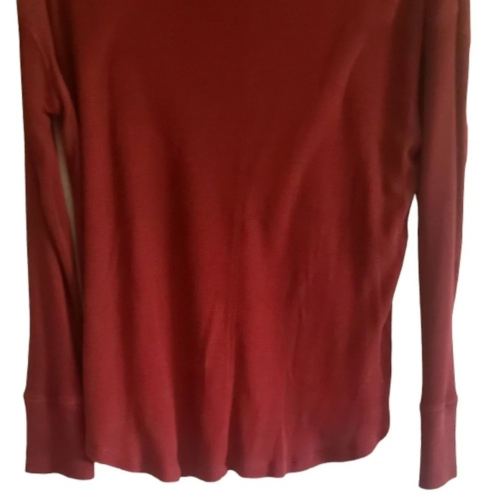 Sanctuary Top Red Waffle Knit Womens M Sweater Minimalistic Turtleneck Pullover